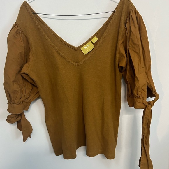 Anthropologie Tops - Maeve Caramel V-Neck Blouse